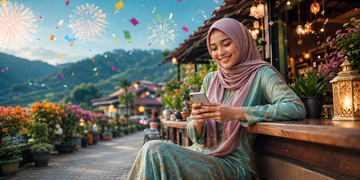 Pengguna Malaysia bermain di aplikasi mudah alih 450sr semasa perayaan Hari Raya